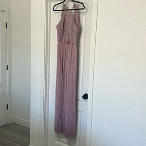 davids bridal floor length dress with slit